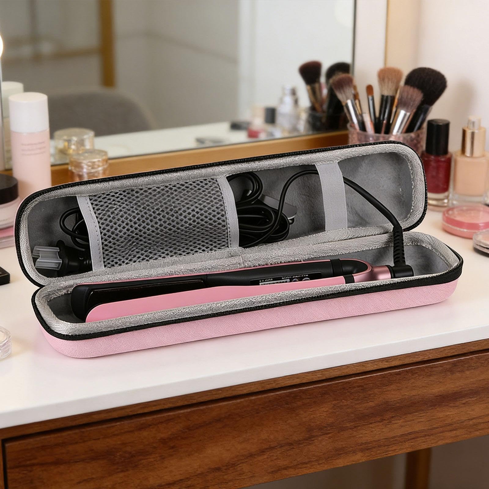 Custodia Da Viaggio, Custodia Da Viaggio per Piastra per Capelli, Accessori di Bellezza per Viaggi E Vacanze, Rosa