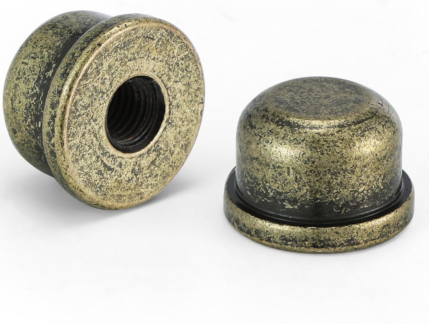 2pcs Bronzed Lamp Finials, Quality Solid Brass Finial for Lamp Shade Holder Harp,1/2 Inch Tall Lamp caps Tapped, 1/4-27 Decorative Knob Lamps Finials Accessories