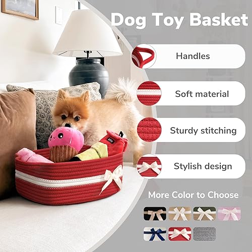 Miniatura 28 de CHICVITA Cesta de almacenamiento pequeña para regalos vacía, bonita canasta decorativa para sala de estar, cesta de regalo de bebé para guardería