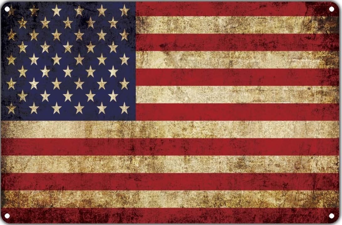 USA National Flag For Road Street Home Décor American Flag Vintage Metal Sign