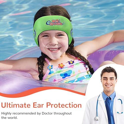 Miniatura 2 de HeySplash Swimming Headband Ear Band Swimmer Ear Protection Elastic Neoprene Ear Guard and Hair Guard for Kids Toddlers and Adults Designed to Keep