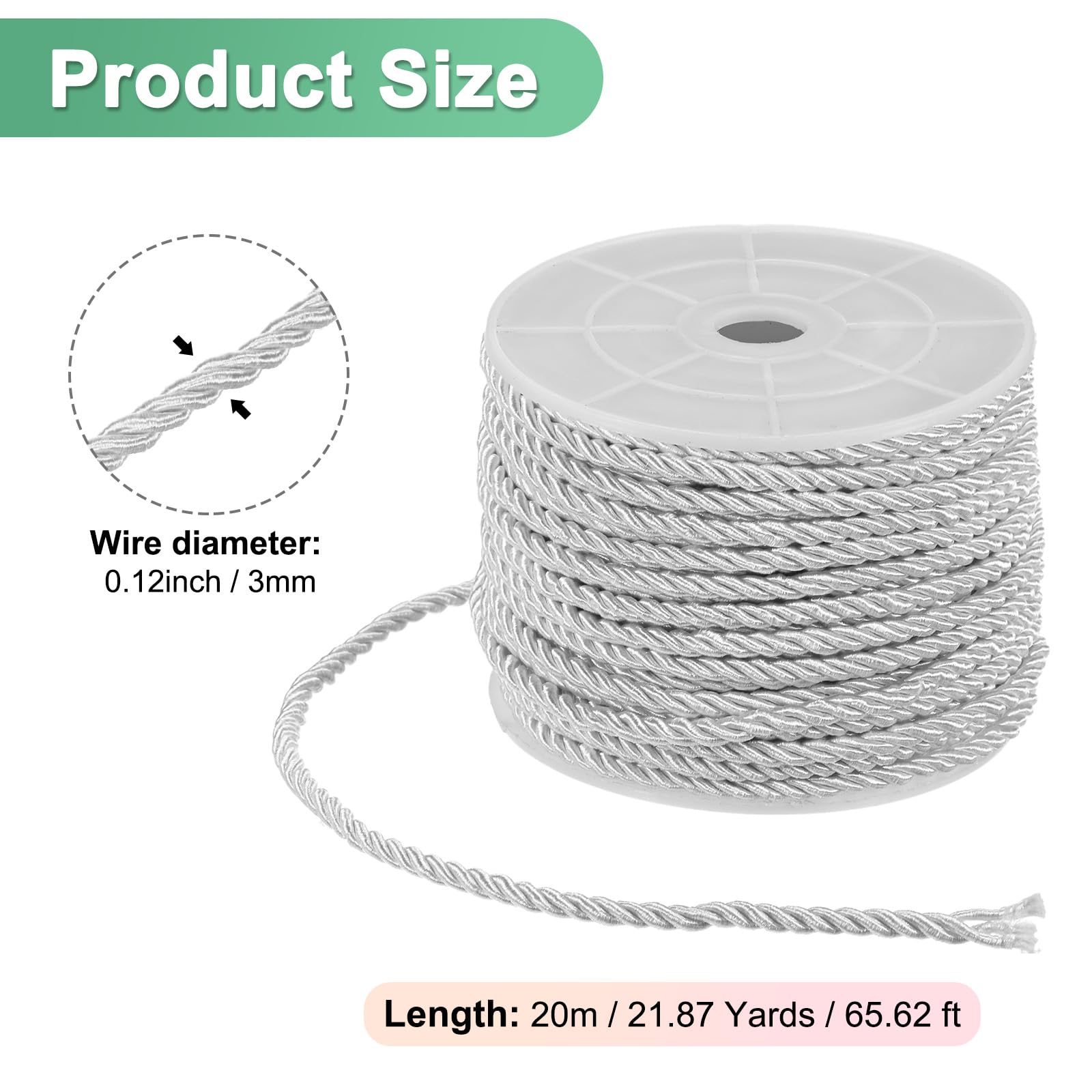 M METERXITY 22 Yards Twisted Rope Trim - Image 3