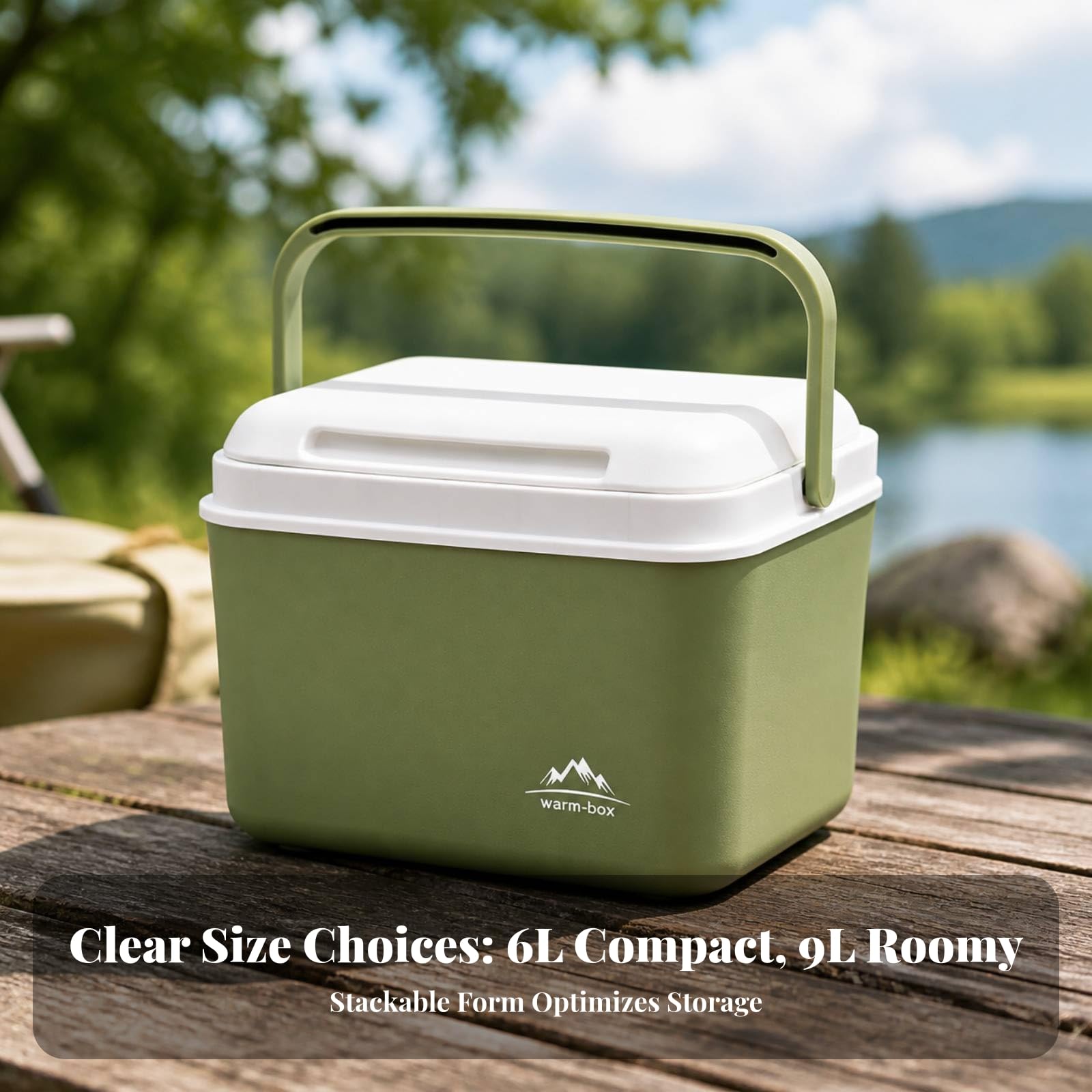 Qianly Nevera Portátil Plástico PP Resistente Recipiente Térmico Ligera Enfriadora para Familias Que Hacen Picnic, 6L