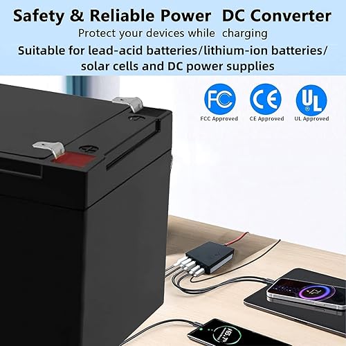 Miniatura 4 de 12V 24V a USB USB-C Buck Conversión Cargador Multi Puerto Adaptador Salida DC 5V 12A 60W