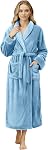 NY Threads Robe premium pour femme, Robe de bain longue en peluche pour femme et peignoir pour femme souple