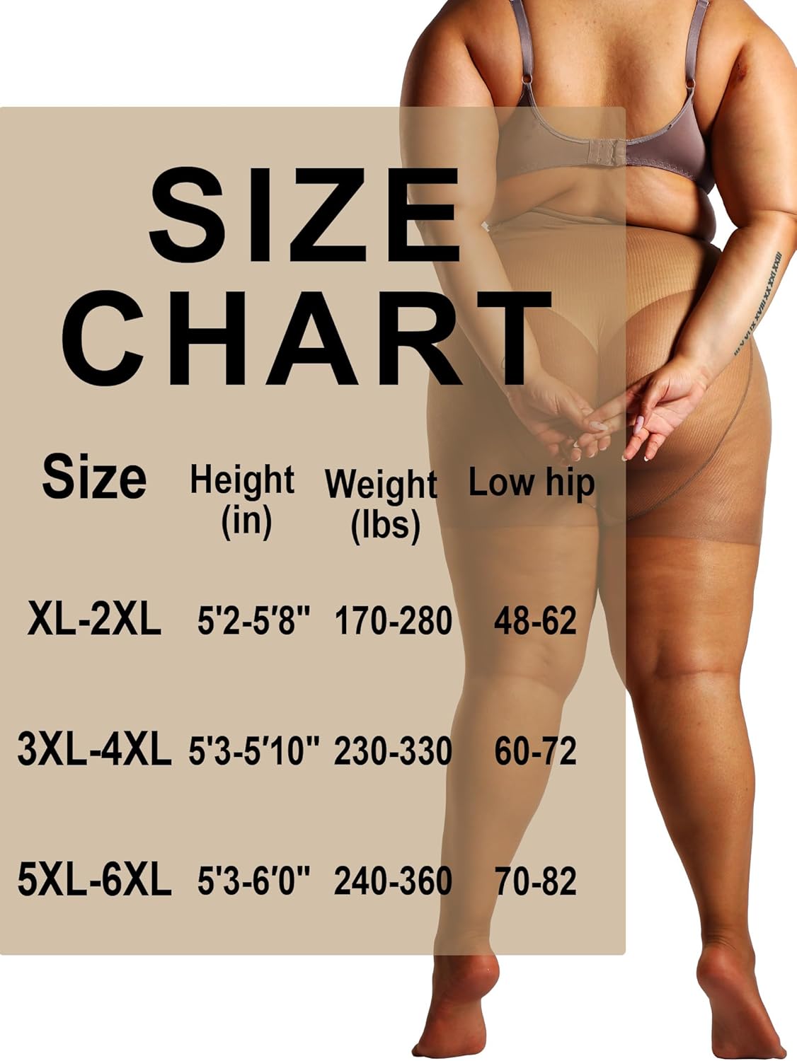 HONENNA 2 Pairs Plus Size Sheer Tights for Women, 17 Colors Ultra Thin Pantyhose Reinforced Toes High Waist Stockings 1XL-6XL - Image 6