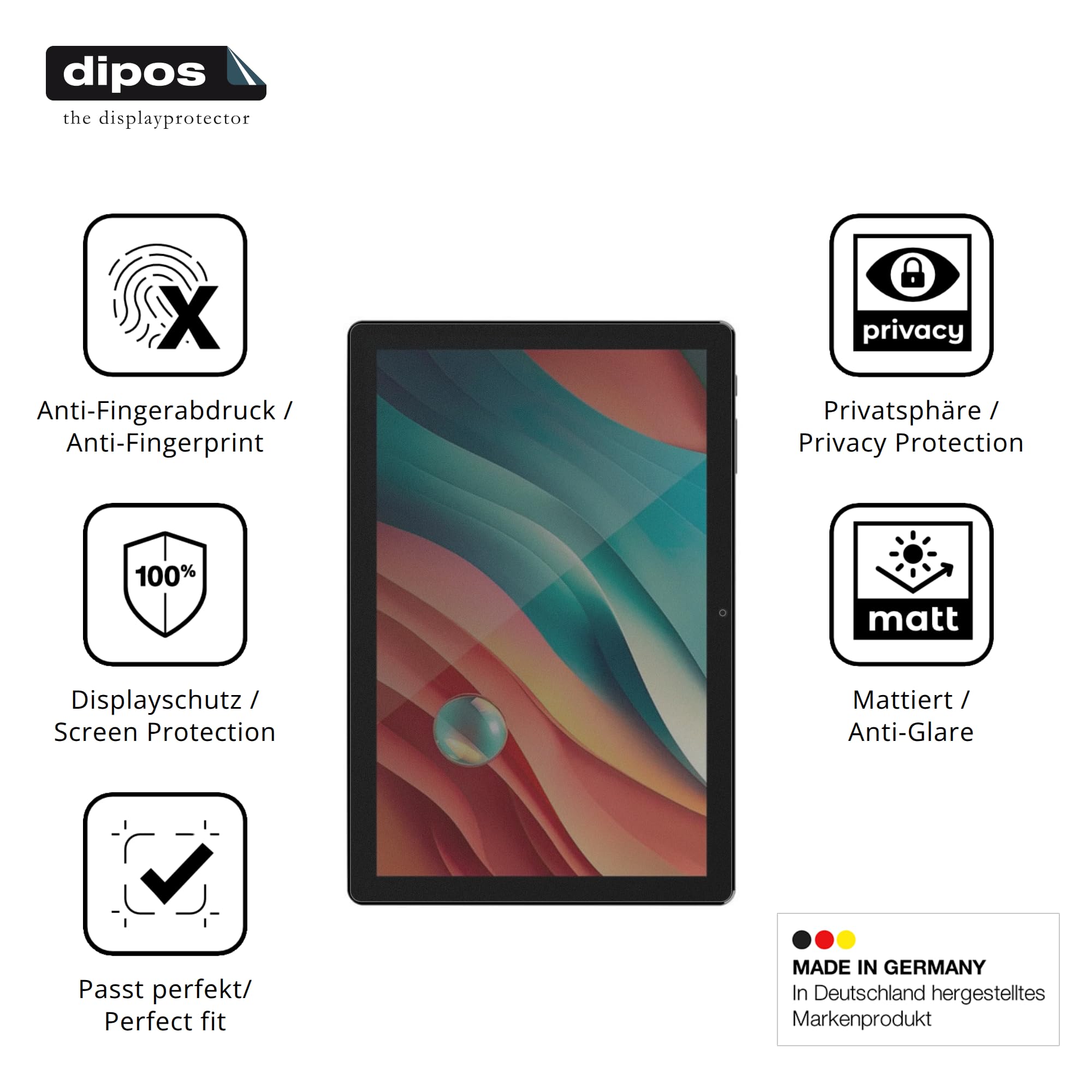 dipos Protector de Pantalla Antiespía para SPC Gravity 5 SE | Película protectora mate, filtro de privacidad 4 vías, ajuste perfecto, antiarañazos, sin burbujas, autoadhesivo