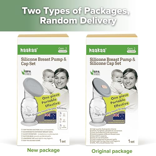 Miniatura 6 de haakaa Extractor de leche manual de 5 onzas51fl oz diseño de una pieza con base de succión mejorada y tapa de silicona hecho por salvador de leche