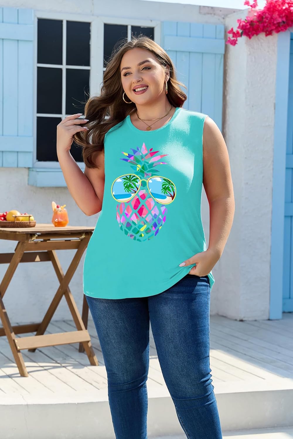 Plus Size Tops for Women Sleeveless Summer Tank Top Loose Fit Casual Tunics Shirts 1XL - 5XL - Image 4