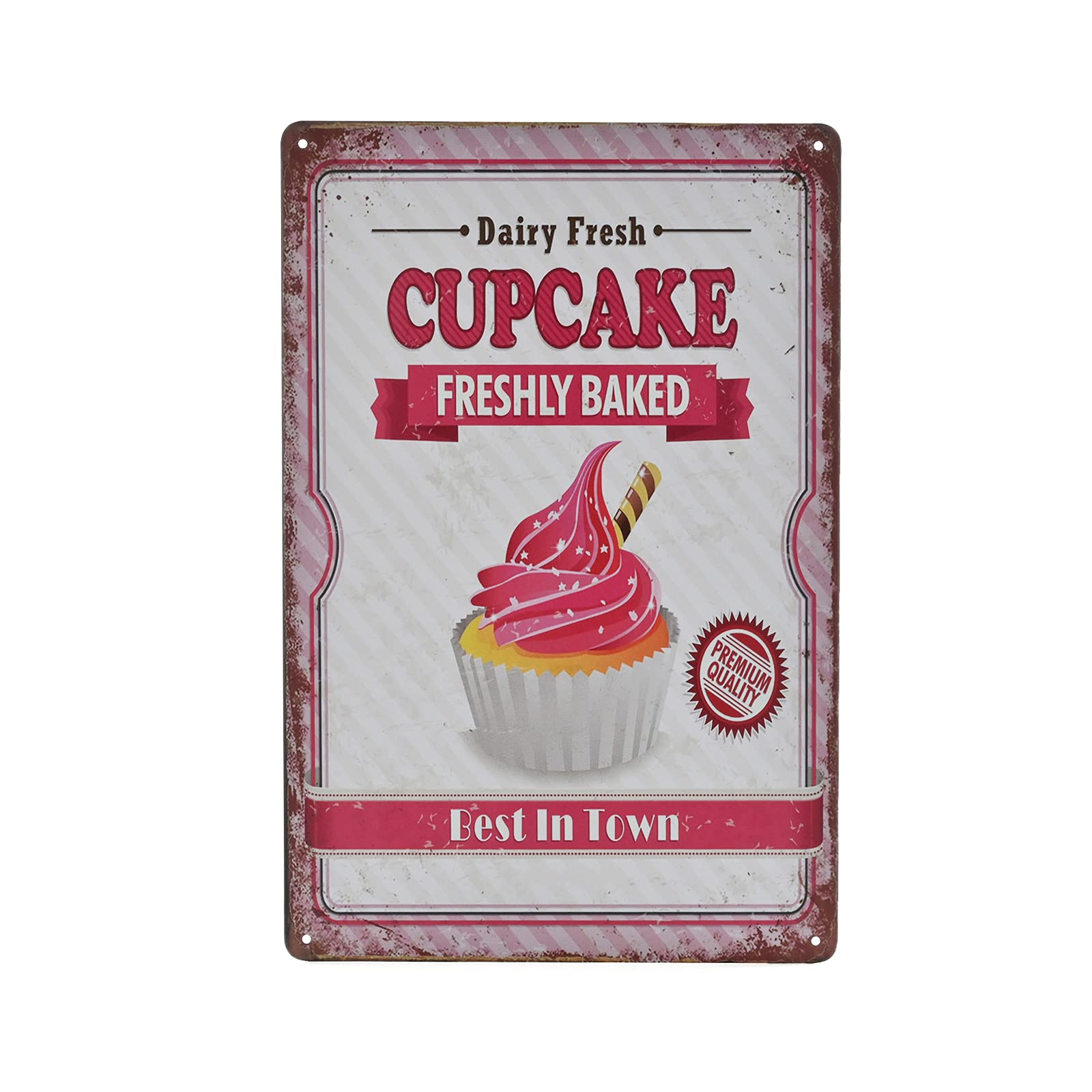 SMAZDFXX Vintage Metal Sign - Dairy Free Cupcake Bakery Shop Tin Sign Decorative Wall Decor 8"x12"