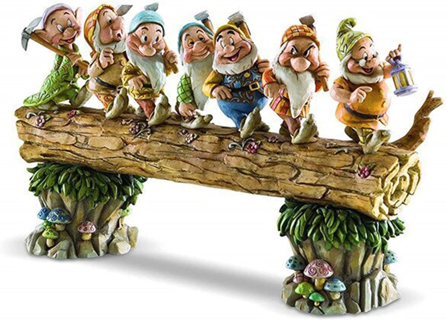 Floepx Cute Resin Gnome Garden Outdoor Statues, Handmade Creative Seven Gnome Trees Gnome Decor for the Garden, Home, Office, Gift, Interior Ornaments