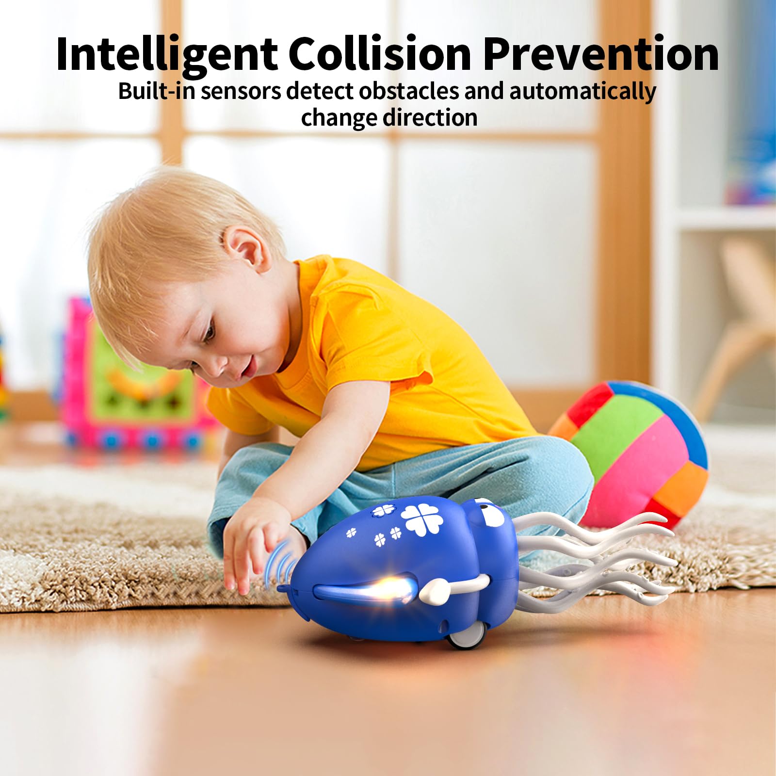 Smalody Smart Dancing Octopus Toy with LED Lights and Music, Rechargeable Interactive Baby Toys with Obstacle Avoidance - Image 4