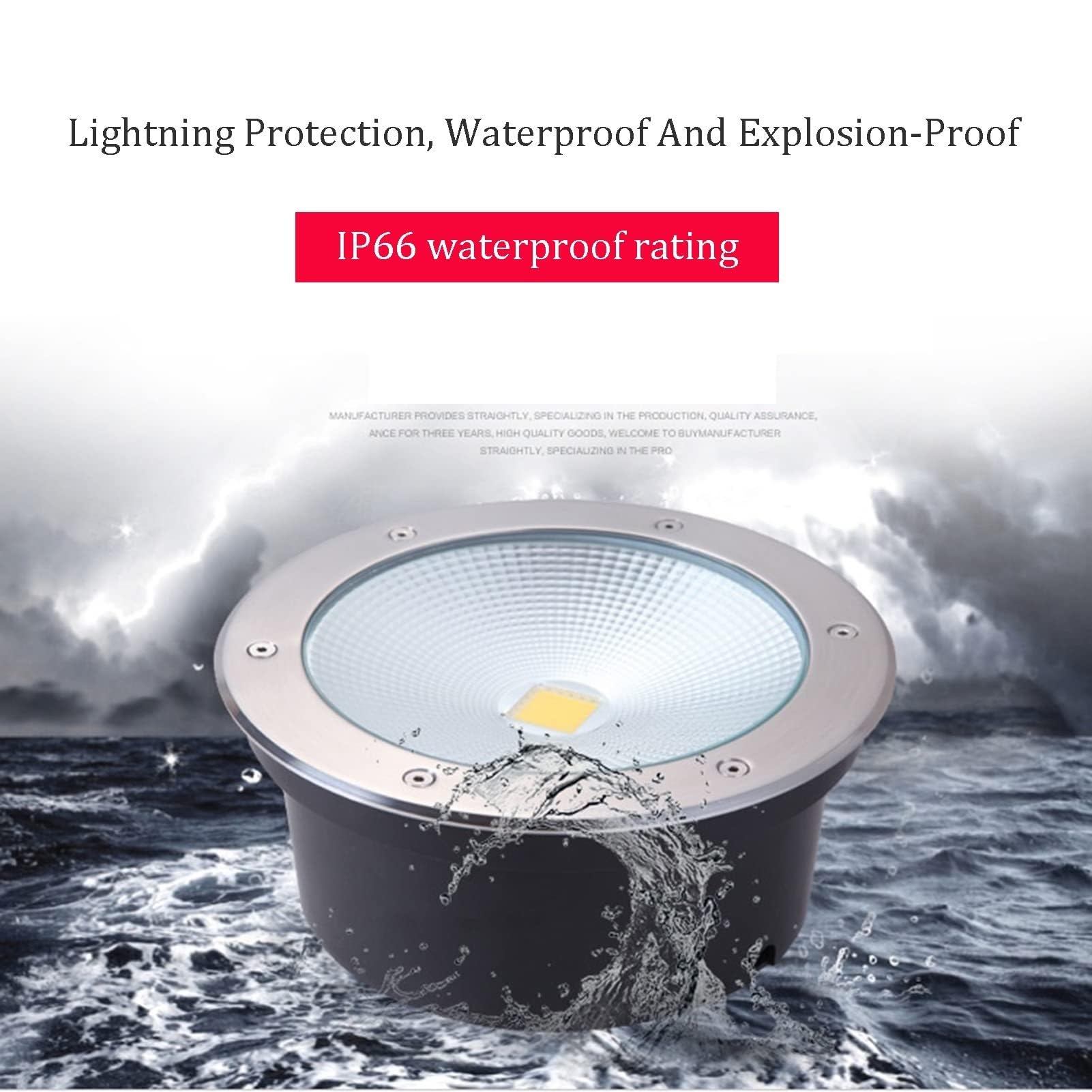 Foco Empotrable For Exteriores Luz LED Enterrada IP65 Impermeable AC12V/24V/220V Foco LED Empotrable En El Suelo For Jardín Villas Cuadradas Terraza Caminos De Césped Iluminación De Paisaje(220V-White