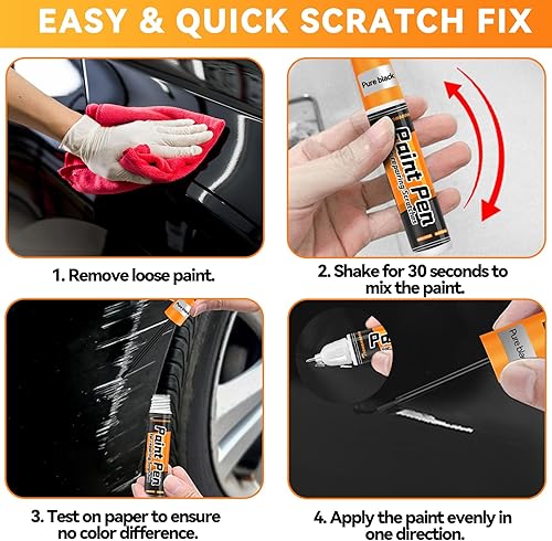 Miniatura 5 de Pintura de retoque para automóviles, pintura negra para reparación de arañazos, bolígrafo de pintura de retoque dos en uno, repara rápida y