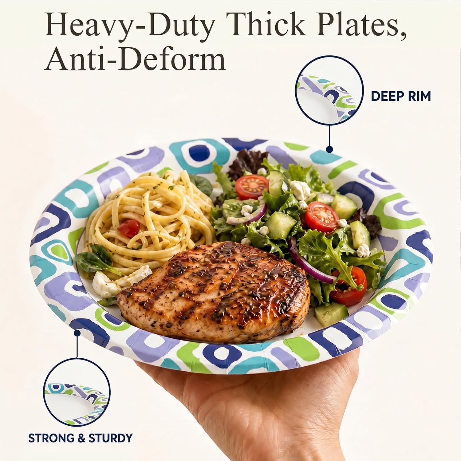320 Count 8.5 Inch Disposable Paper Plates image 2