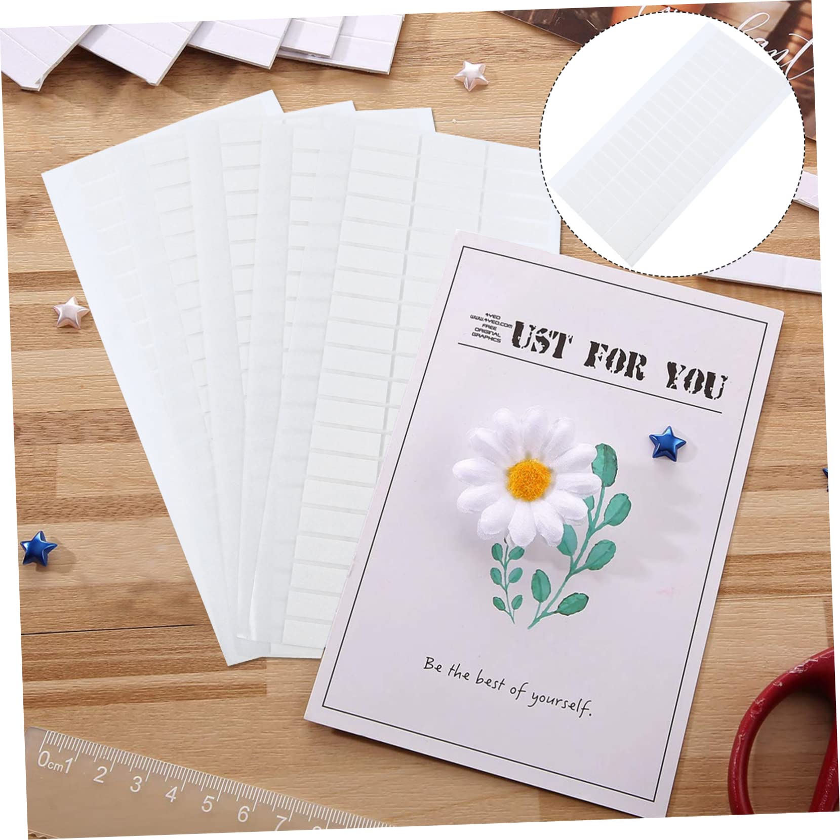 OSALADI 3 Set Nastro Biadesivo in Schiuma Nastri Biadesivi Lampeggiante Chiaro Doppio Millechiodi Biadesivo Double Sided Tape Forniture Fai Da Te Nastro Adesivo Eva Bianca 5 Fogli * 3