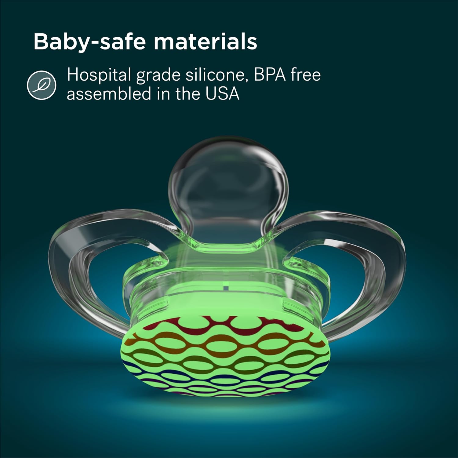 Smilo Baby Pacifier with Orthodontic Design for Healthy Dental Development - Stage 3 for Babies 9+ Months - Pack of 3X 100% Silicone Pacifiers BPA Free - Glow-in-The-Dark