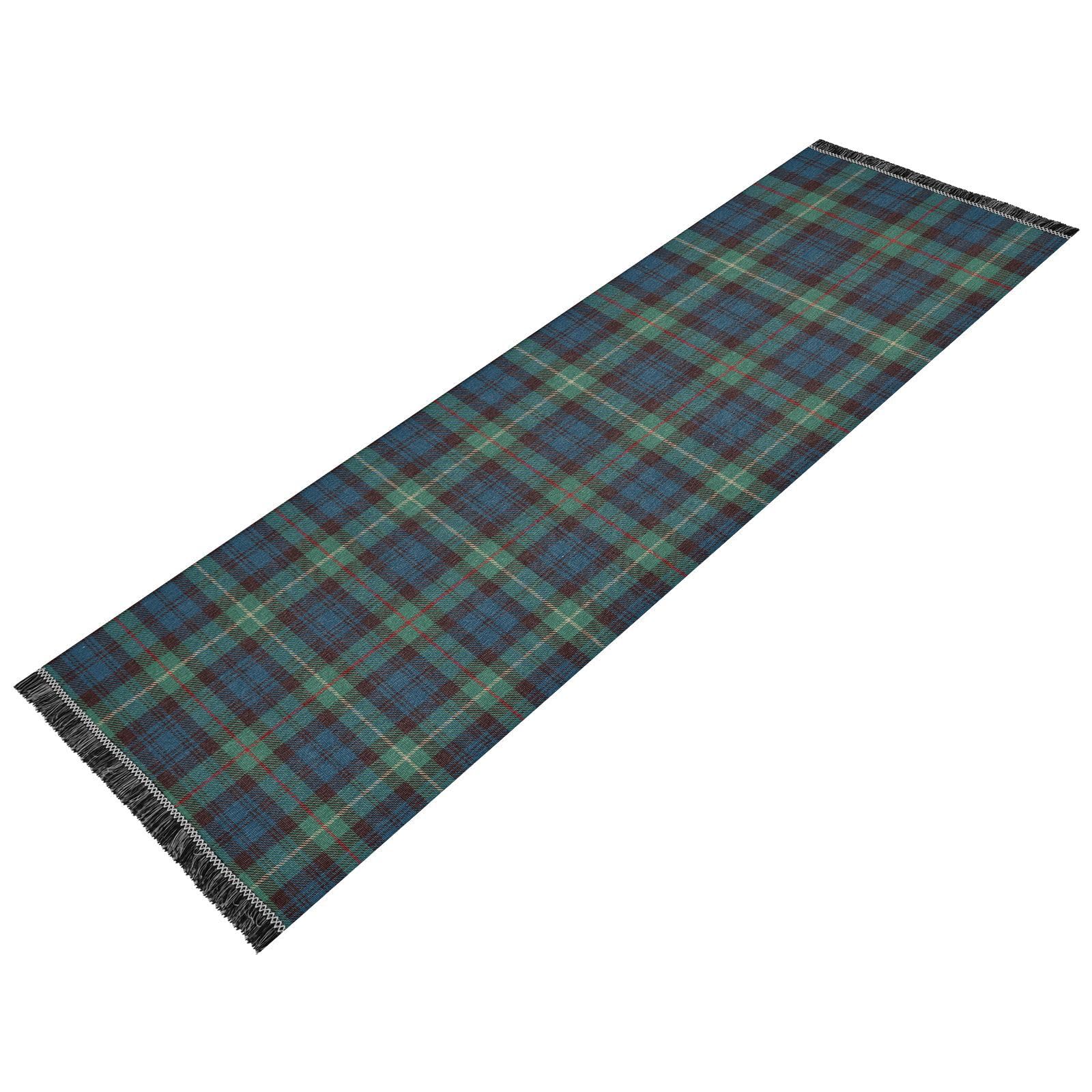 Plaid Tartan Green Kitchen Runner Rug Washable Door Mat Non Slip Laundry Carpet Hallway Runner Rug for Entryway Bathroom Kitchen Floor Bedroom