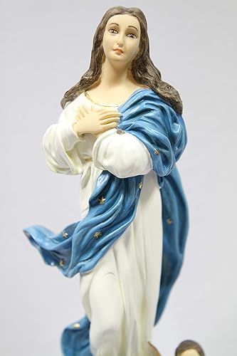 Miniatura 2 de Vittoria Collection - Estatua religiosa católica de Virgen María con ángeles, 16 1/2 pulgadas, hecha en Italia