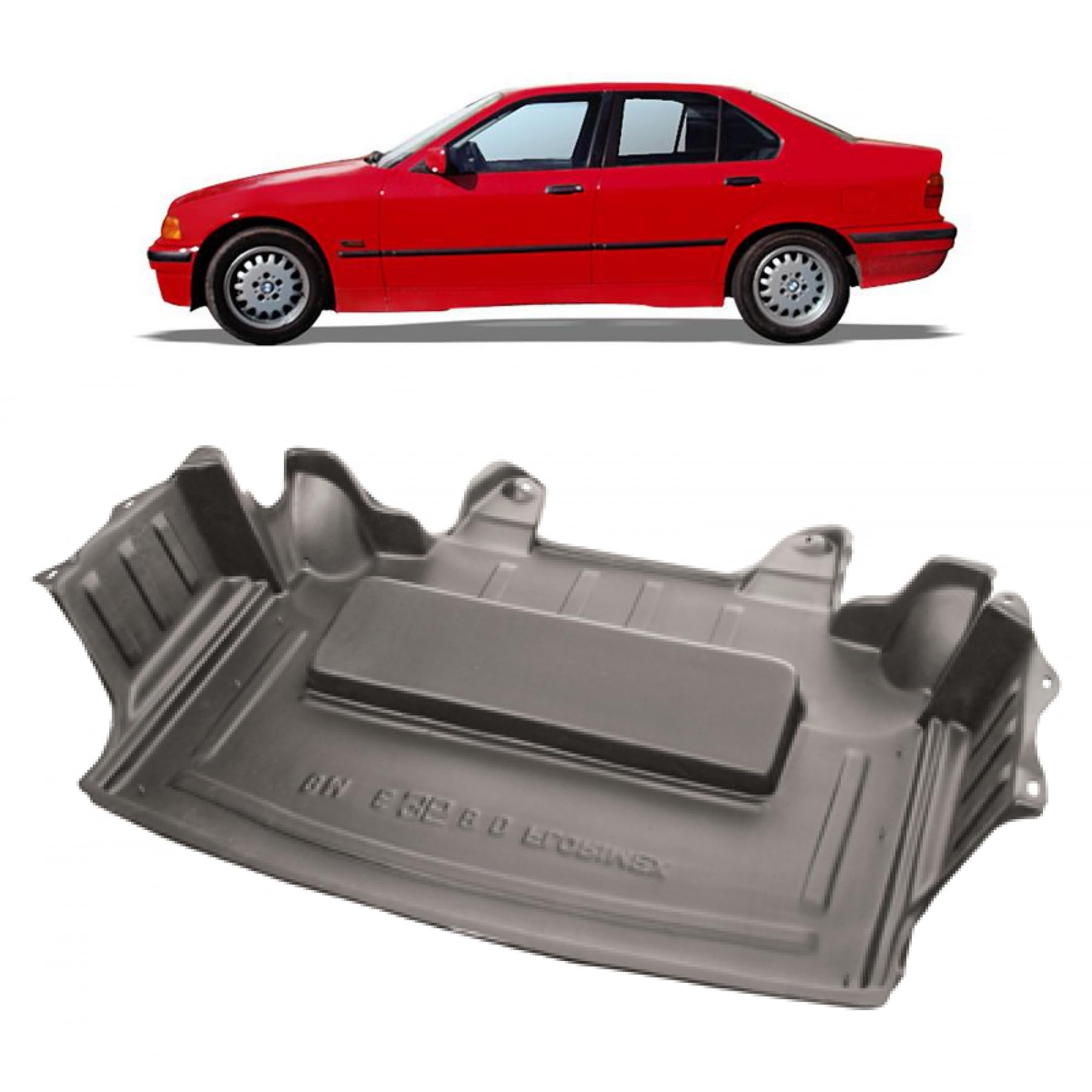 DM Autoteile 113507 Motor Unterbodenschutz kompatibel für BMW 3er (E36) ab 12/1990-04/1998