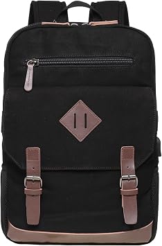 حقيبة ظهر KAUKKO عتيقة ذات سعة كبيرة ، حقيبة ظهر خارجية متينة متعددة الوظائف F19-BLACK ، 16.2 لتر