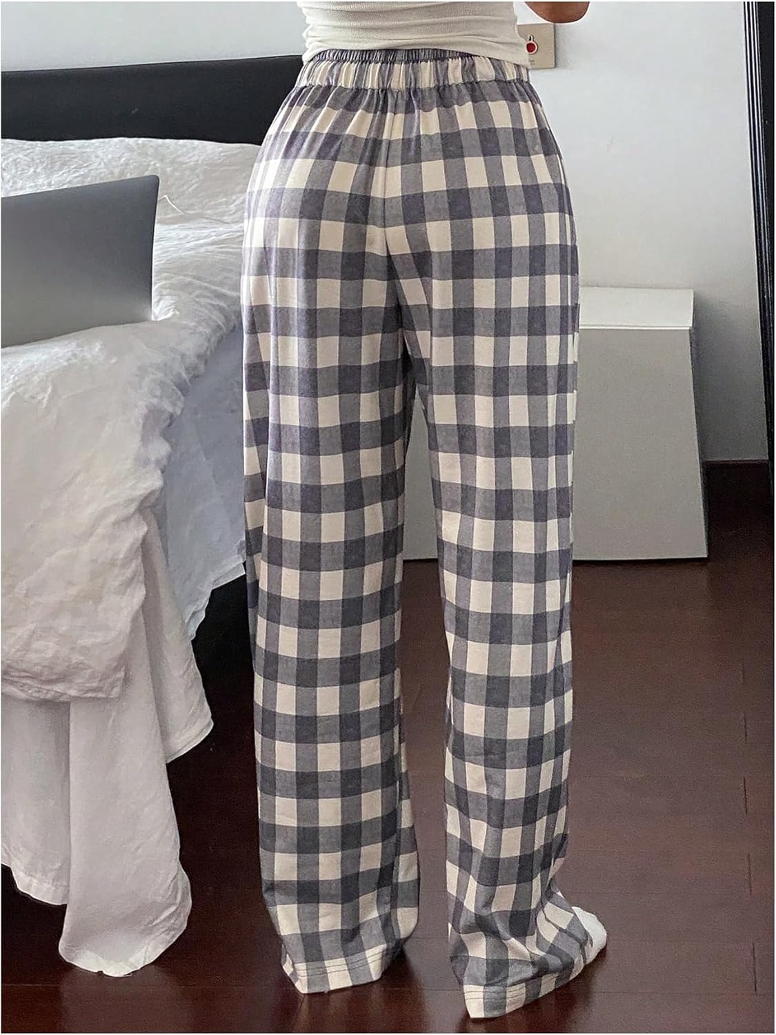 SHENHE Women's Plaid Pajama Pants Soft Breathable Lounge Pants Loose Drawstring Sleep Bottoms - Image 3