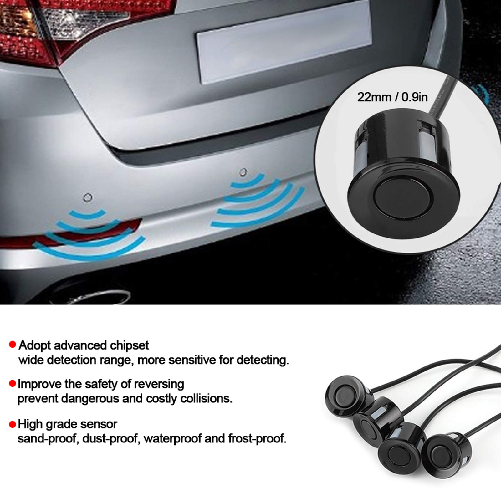 del Sensore di Parcheggio di Retromarcia per Auto, Kit di Aiuto per L'assistenza Alla Retromarcia del di Backup del Sensore di Parcheggio Dell'auto con Allarme