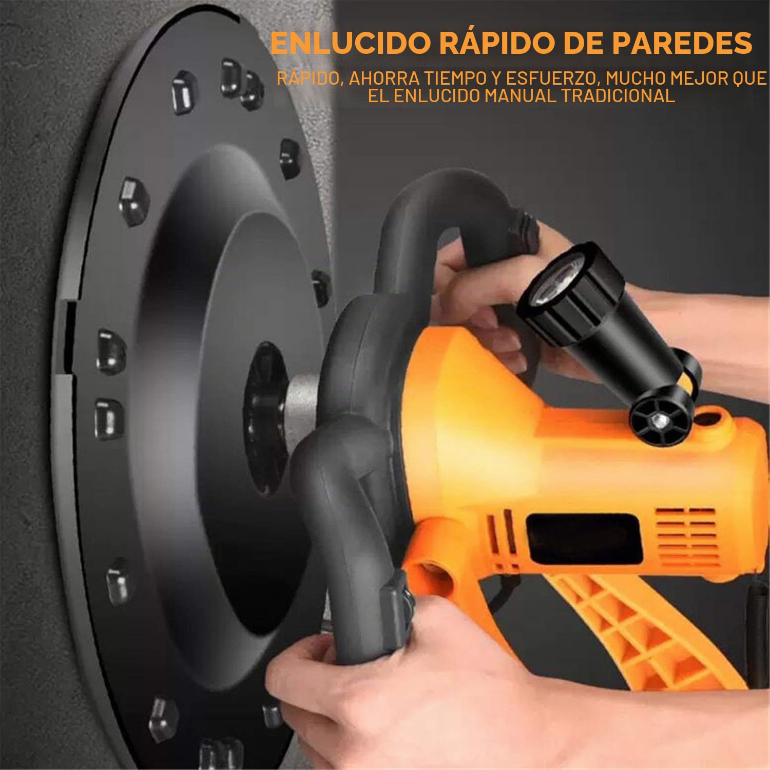 Lijadora de pared de 2880W,lijadora para paredes de yeso de 280-2800rpm,luz LED,accesorio mezclador,lijadora de paredes con 1-6velocidades variables,lijado grueso,placa de masilla autoadhesiva