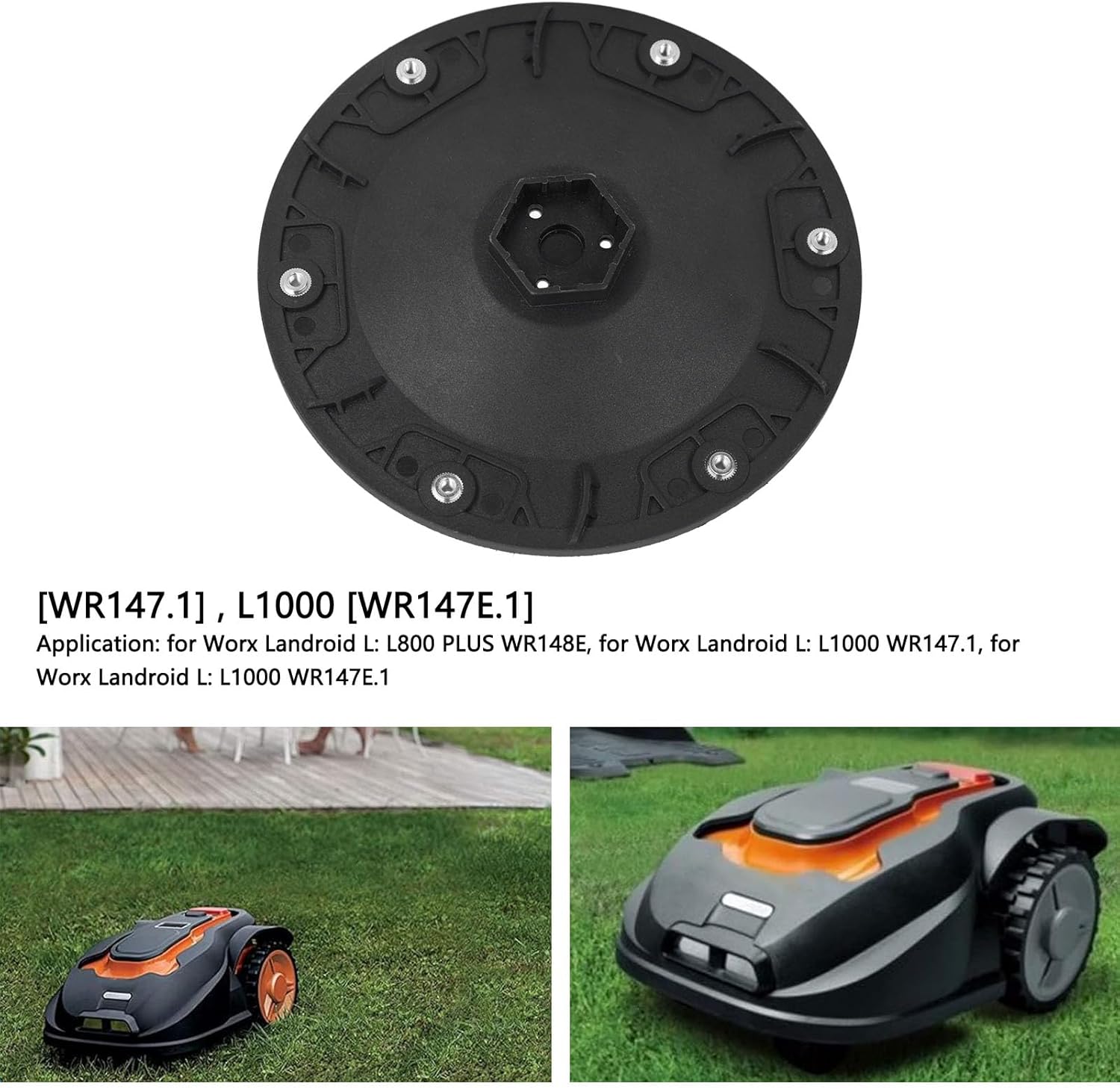 Lawn Mower Blade Disc with 6 Openings Nylon Mower Tuning Cutter Disc Hole Pitch M4 Thread x 6 for Replacing Old or Damaged Turntables