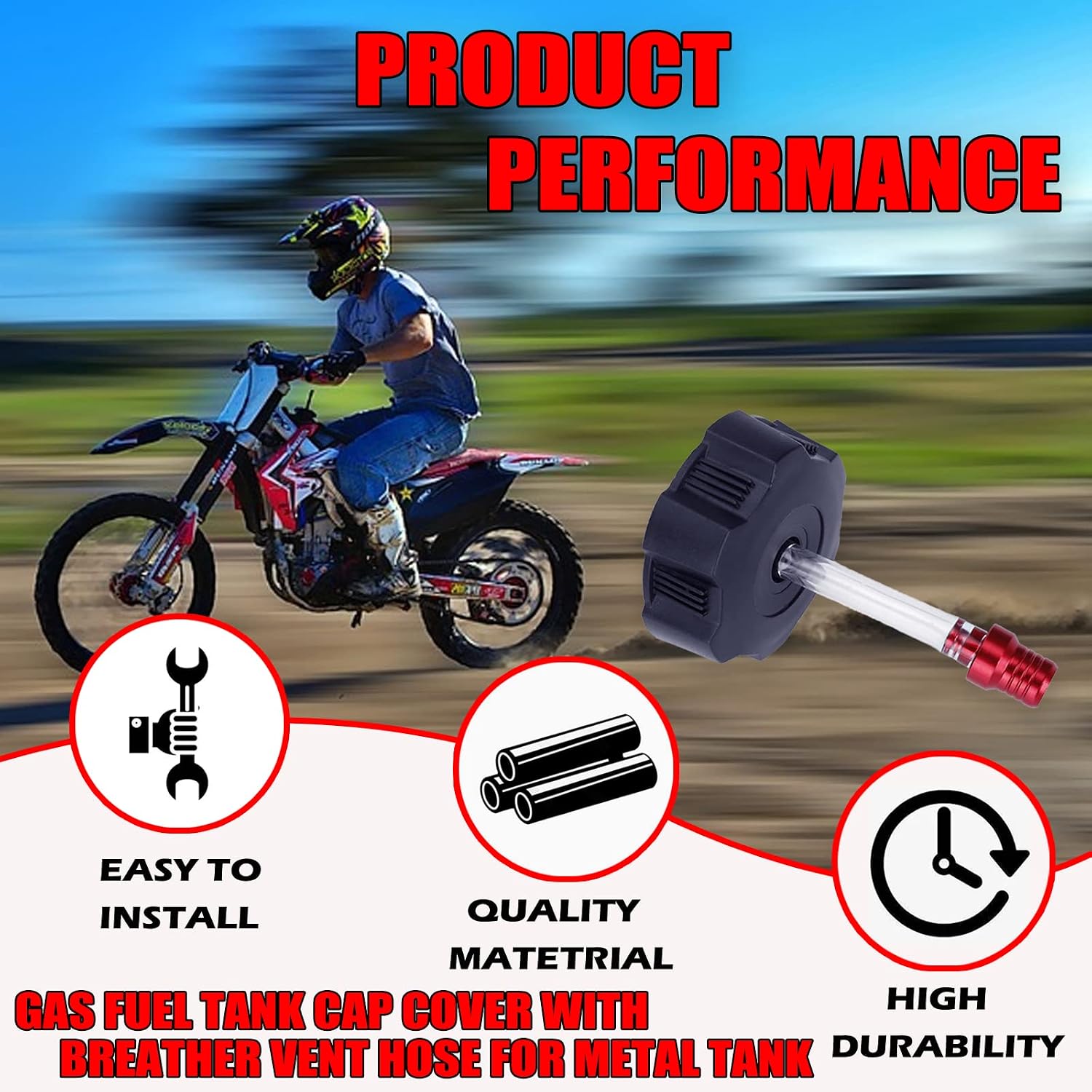 40mm Gas Fuel Tank Cap with Vent Breather Tube for TaoTao Coolster Roketa Sunl Baja Buyang Sunl 50cc 70cc 90cc 110cc 125cc Chinese ATV Quad 4 Wheeler