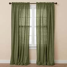 BrylaneHome Poly Cotton Canvas Rod-Pocket Panel - 48" W 63" L, Sage