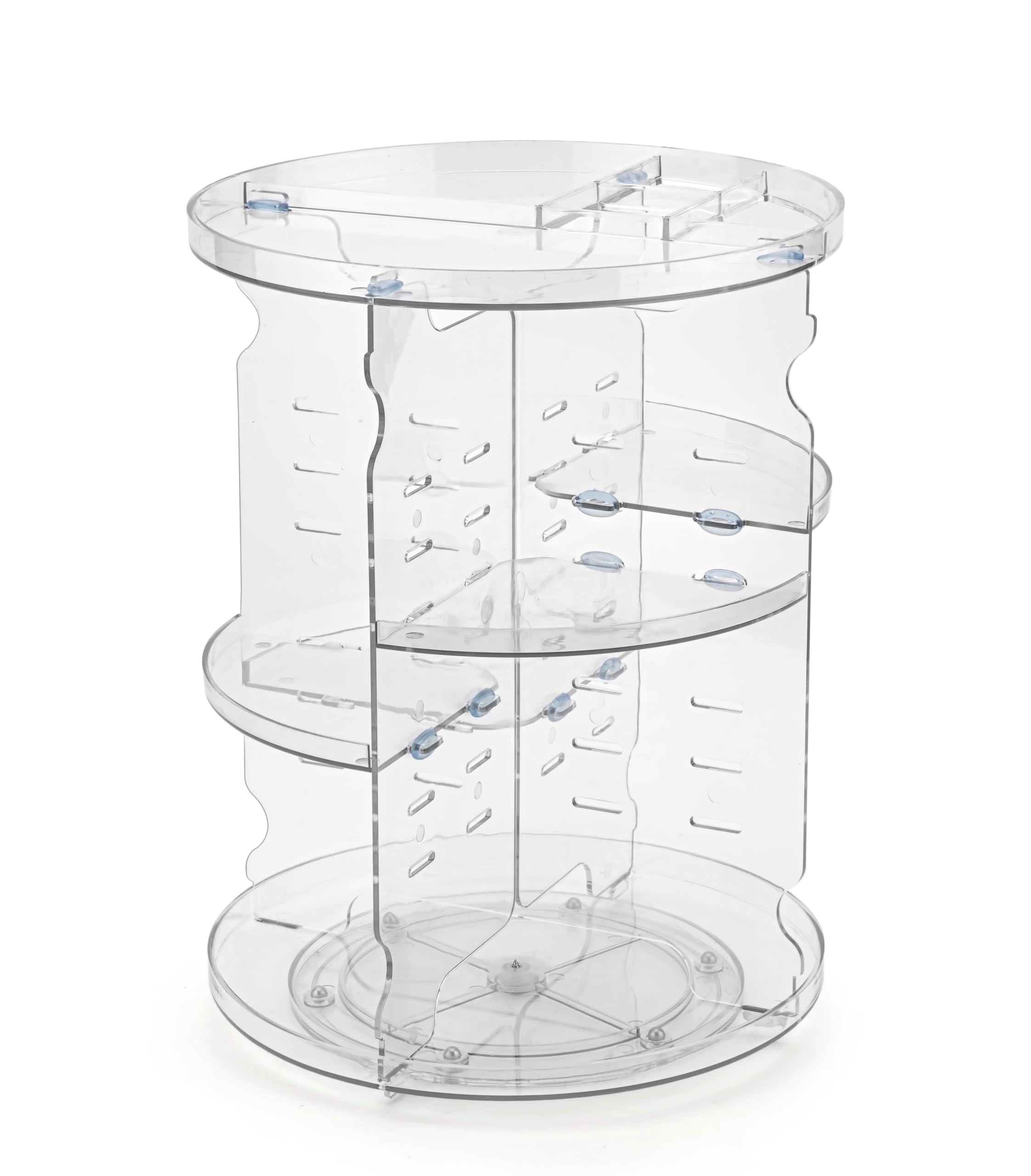 U-MAX 360-Degree Rotating Makeup Organiser, Clear Acrylic Cosmetic Storage Display Stand, Multi-Level Beauty Products Holder (Transparent)-image-3