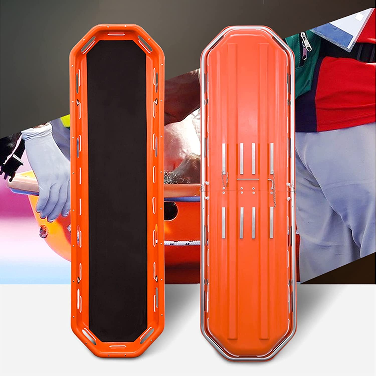 FAXIOAWA Wiegentrage, Schiffsrettungstrage, Hubschrauberrettungstrage, Höhenrettungstrage, für Bergsportstätten Mountain Rescue Orange
