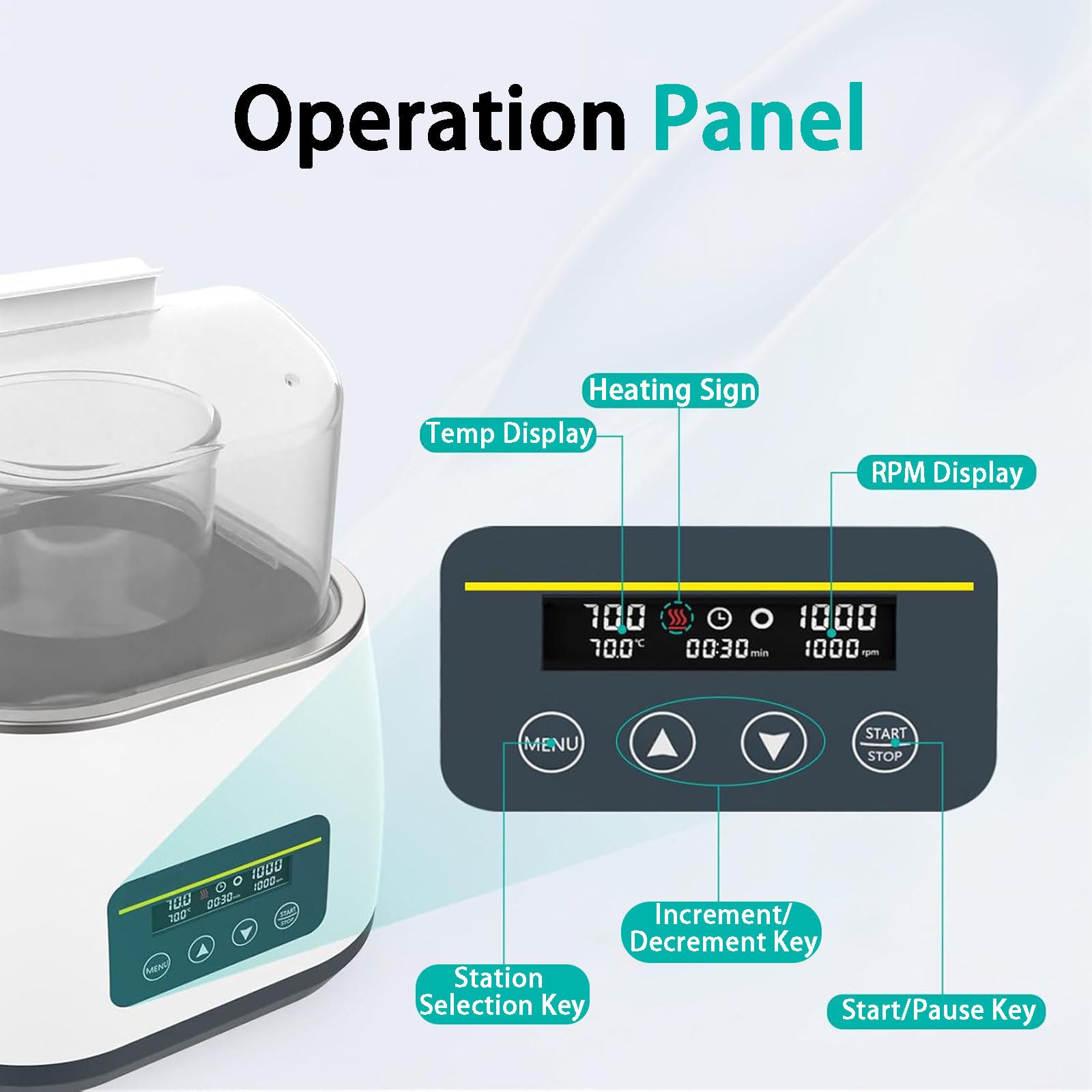 NYANS Baño de Agua Termostático, Baño de Agua de Laboratorio, Panel de Control Digital, Matraz de 2L o Vaso de Precipitados de 3L, para Destilación, Secado, Concentración
