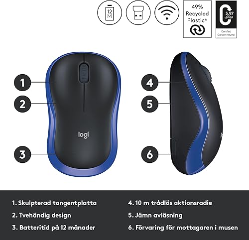 Miniatura 4 de Logitech Mouse Inalámbrico Azul M185