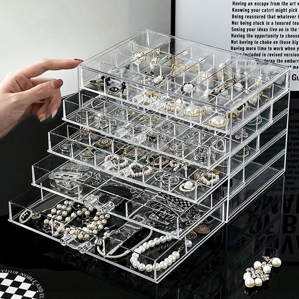 Caja De Joyería De Acrílico Con 5 Cajones, Organizador De Al