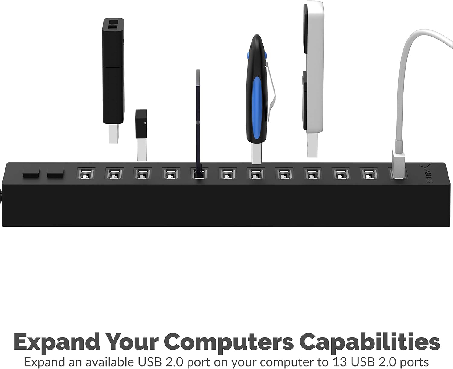 Gеt Chеар Prісе Sabrent 13 Port High Speed USB 2.0 Hub with Power Adapter and 2 Control Switches (HB-U14P)
