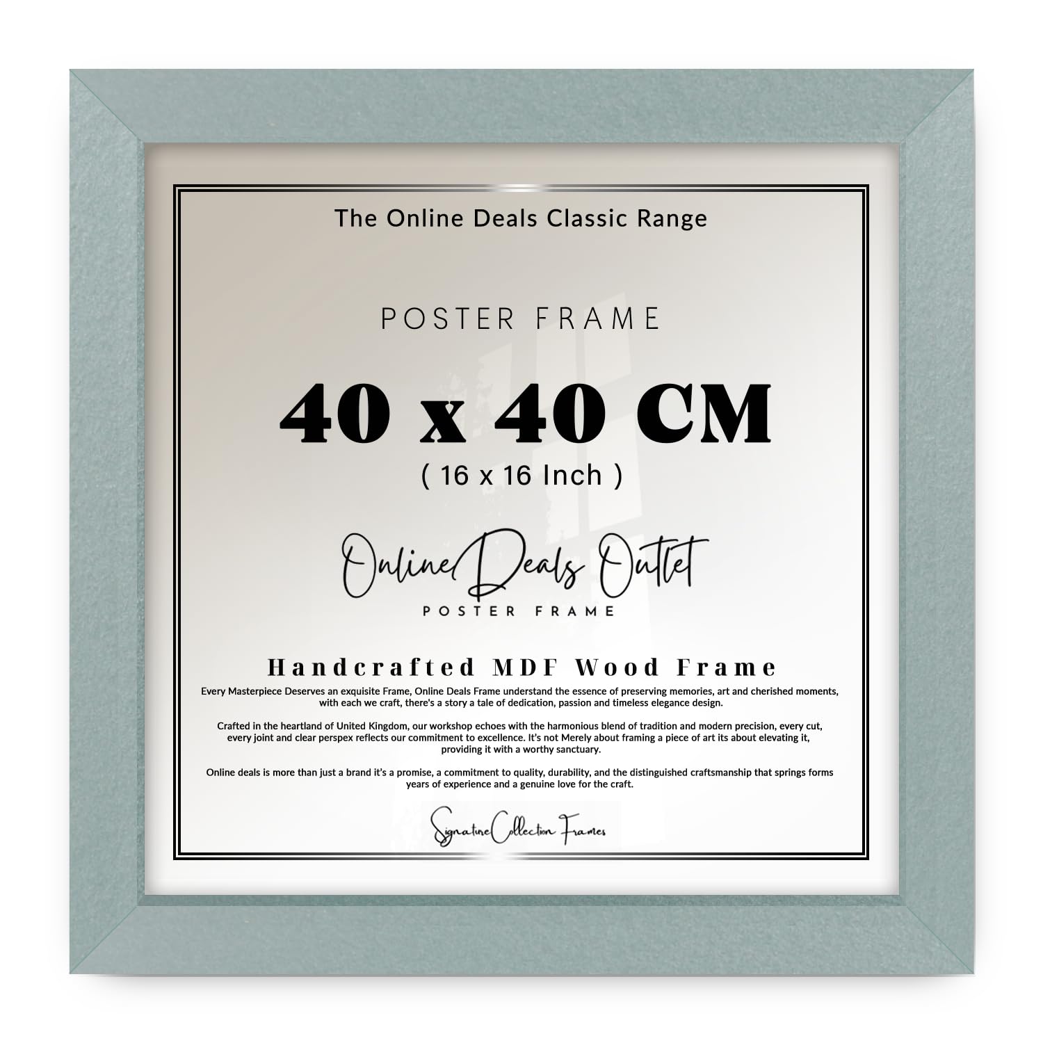 Online Deals | MDF Picture Frame (40 x 40 CM) 1' 4" x 1' 4" for Exhibition Galleries, Studio Displays & Award Frames, Premium MDF Wood, Easy Wall Mounting Hooks [ Silver ]