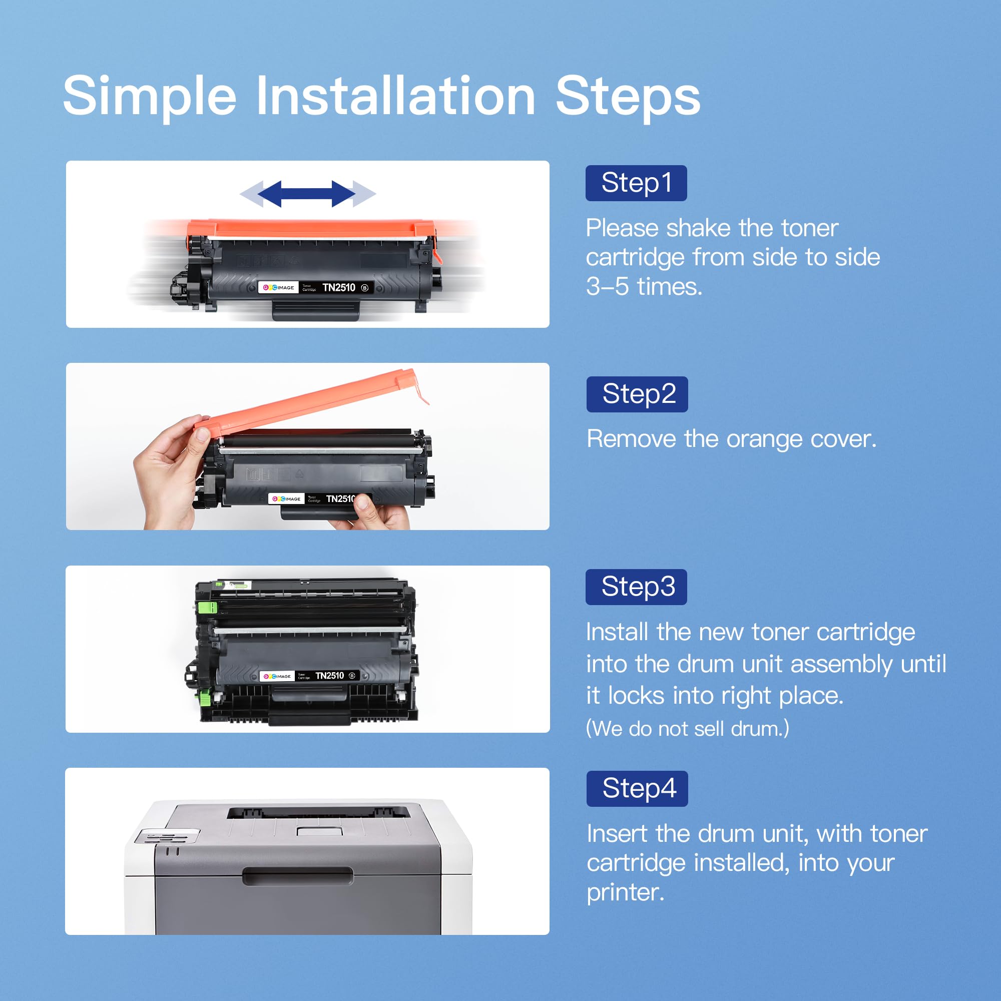 GPC Image TN2510 TN-2510 Cartuccia di Toner Compatibili per Brother TN 2510 TN2510XL per MFC-L2800DW L2827DW L2860DW L2835DW HL-L2400DWE L2445DW L2447DW DCP-L2660DW L2620DW L2665DW (1 Nero)