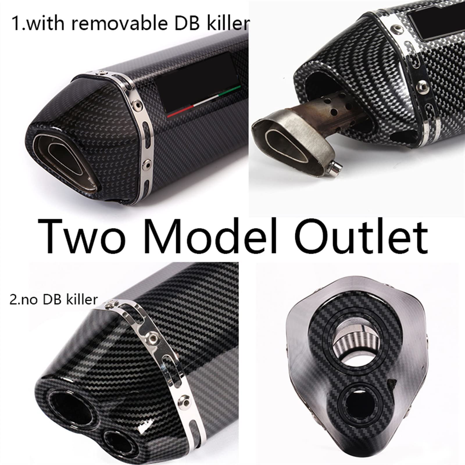 Sistema De Escape Para Motocicleta De 51MM, Silenciador De Tubo De Enlace De Conexión Media Doble, Tubo De Escape DB Killer Para Ducati Monster 696 695 795 796 1100 (Color : C)