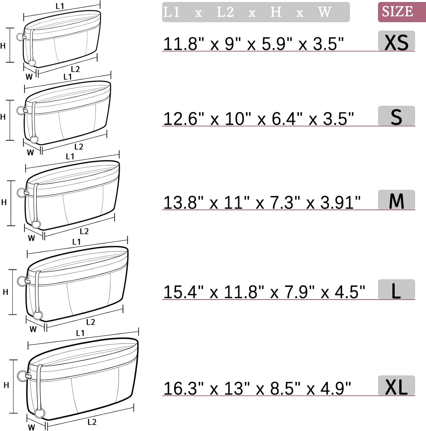HyFanStr Purse Organizer Insert with Zipped Top for Tote Bag, Handbag Shaper with 13 Pockets