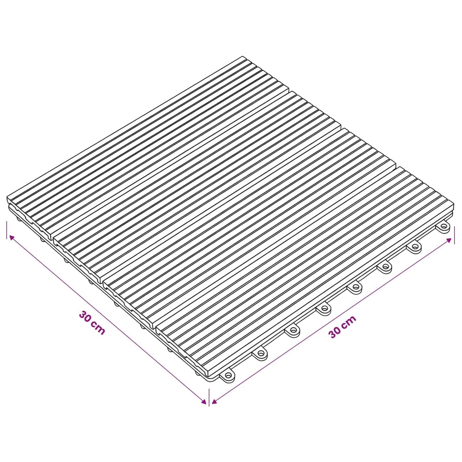 Generisch Terrassenfliese 11 STK. Grau 30 x 30 cm WPC,Haushaltsbedarf,8.7 kg-42046659