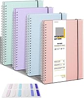 Vista 1 de 4 Pack Dot Notebook, 5.9 x 8.3 Inches Spiral Notebooks for Work, School and Journal with 110 GSM Journal Dotted Paper, Small Notebook with 80
