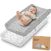 Vista 1 de Paquete de 2 fundas para cambiador de bebé para niña y niño - 32x16 viscosa suave derivada de bambú, fundas para almohadilla de mesa cambiadora