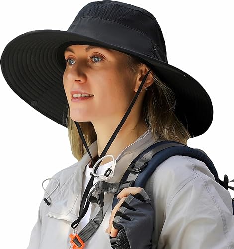 Vista 15 de Sombrero de sol de ala ancha para hombres y mujeres, protección UV, ventilado, sombreros de verano para pesca, senderismo, jardín, playa Bg9020-kaqi