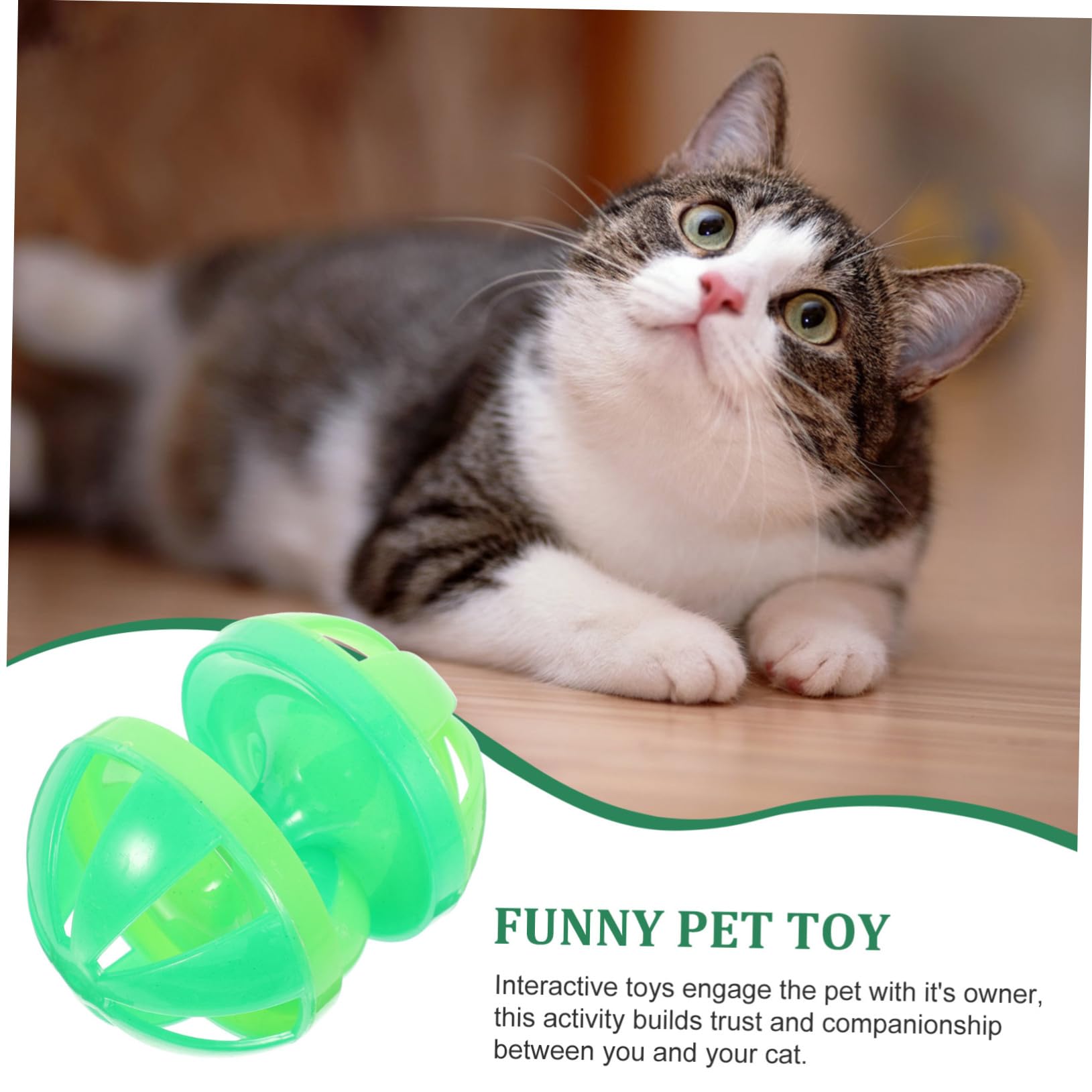 VICASKY 4pcs Creative Cat Ball Interactive Plastic Teasing Balls for Cats Fun Playthings for Engaging Pet Activities Design Random Color