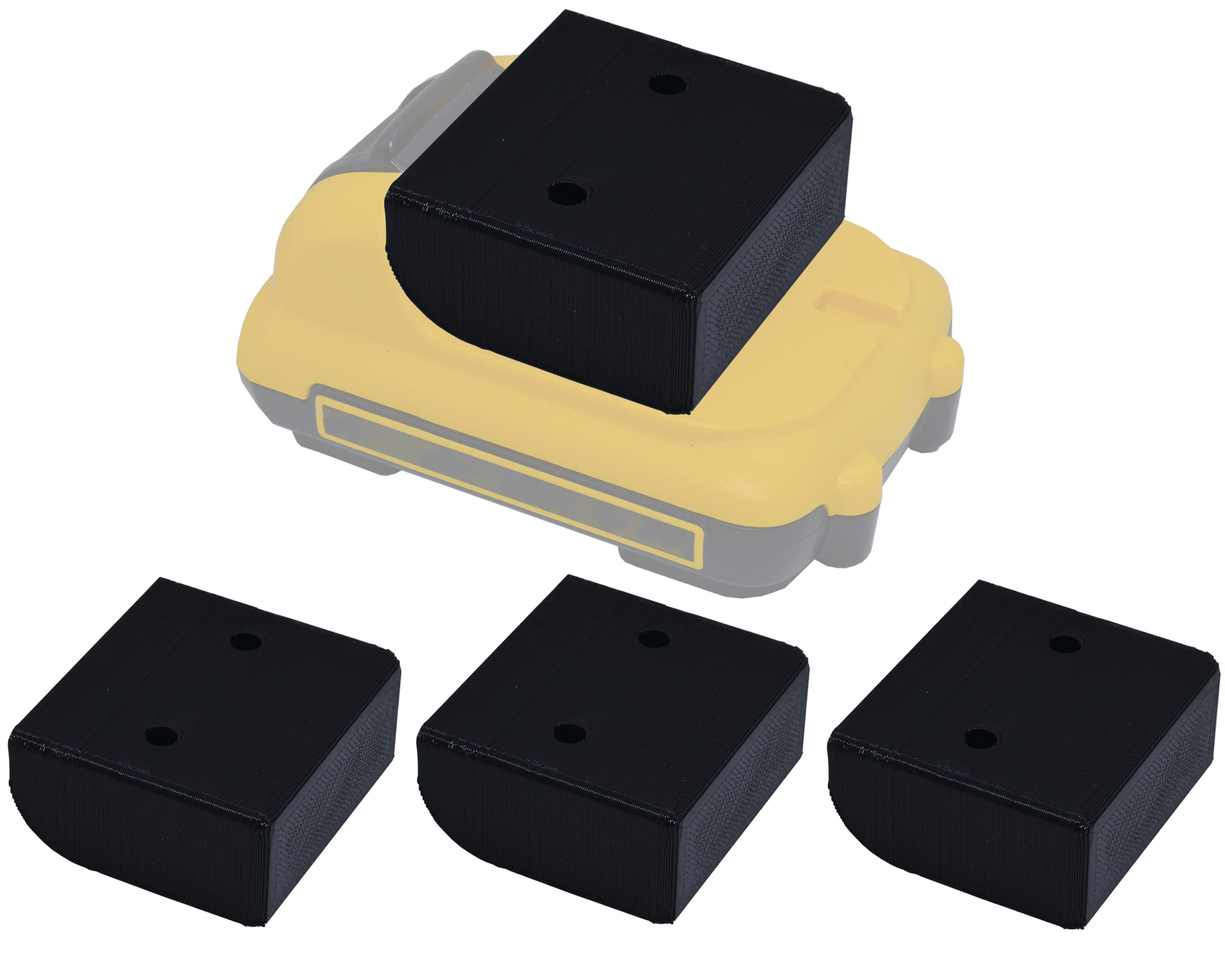 Barnyard Intel Battery Holder and Cover for Dewalt 12V Max (4-Pack Black)