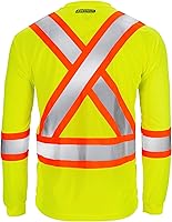 Vista 6 de JORESTECH Camiseta de trabajo de manga larga de seguridad reflectante X en la parte posterior para alta visibilidad, cumple con ANSI y CSA