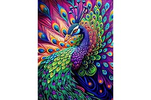 Unleash the Vibrant Peacock with Suyaloo's 5D Diamond Painting Kit - A...