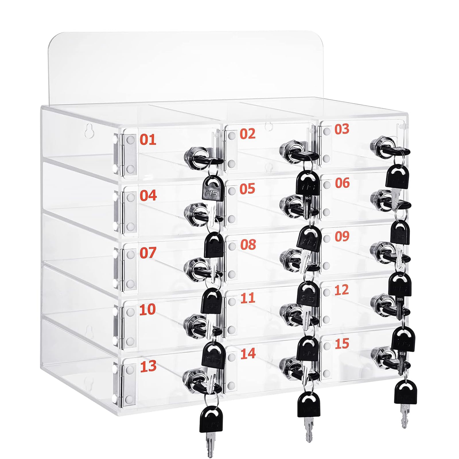 Dtyubfg 15 Slots Cell Phone Locker Box for Classroom with Door Locks and Keys Wall Mounted Phone Storage for School - Easy to install